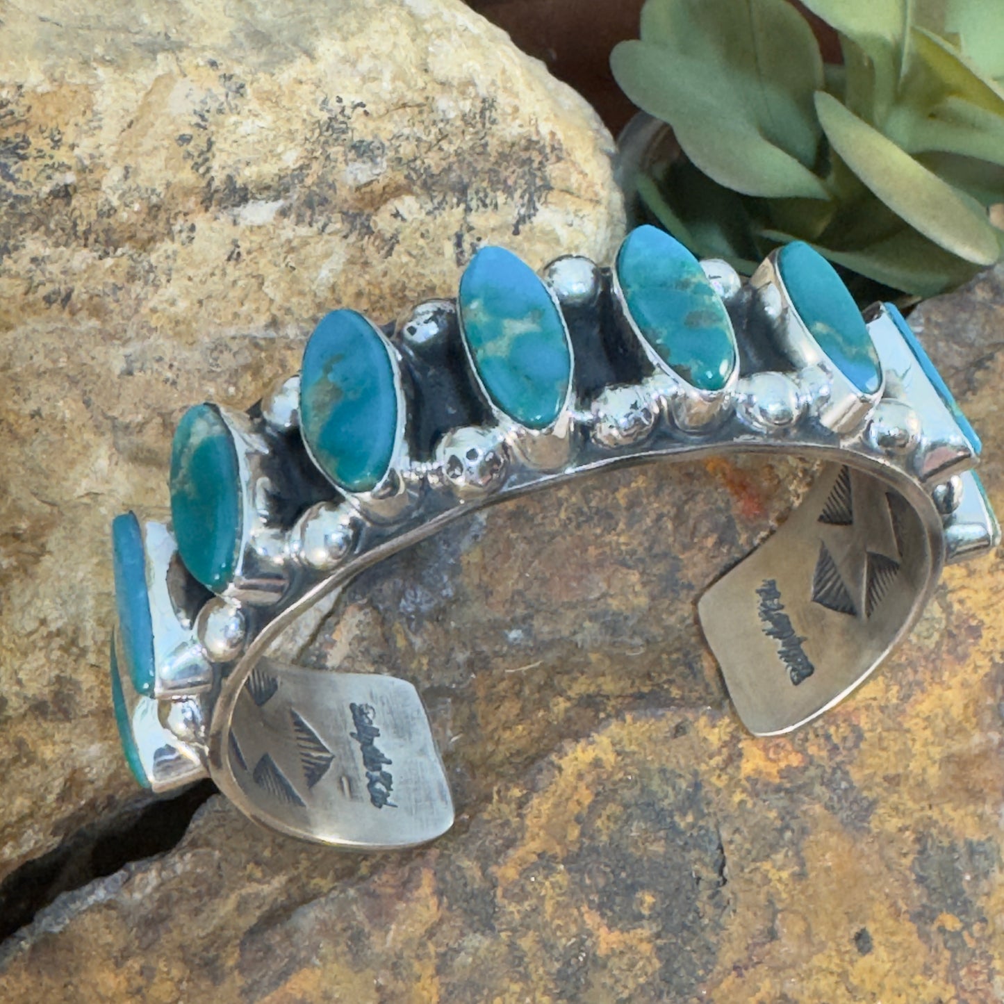 Natural Kingman Turquoise Cuff Bracelet by Billy Jaramillo