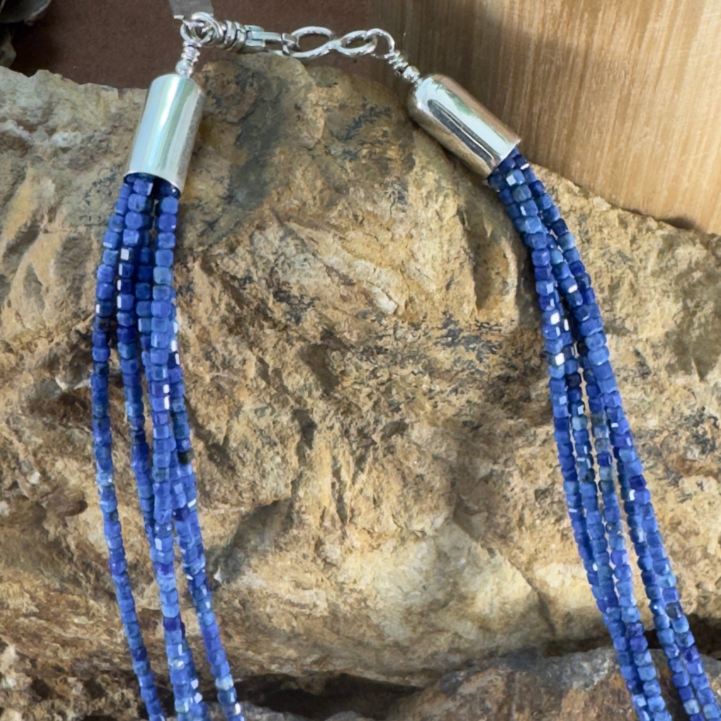 18" Lapis Lazuli 5 Strand Beaded Necklace by Artie Yellowhorse
