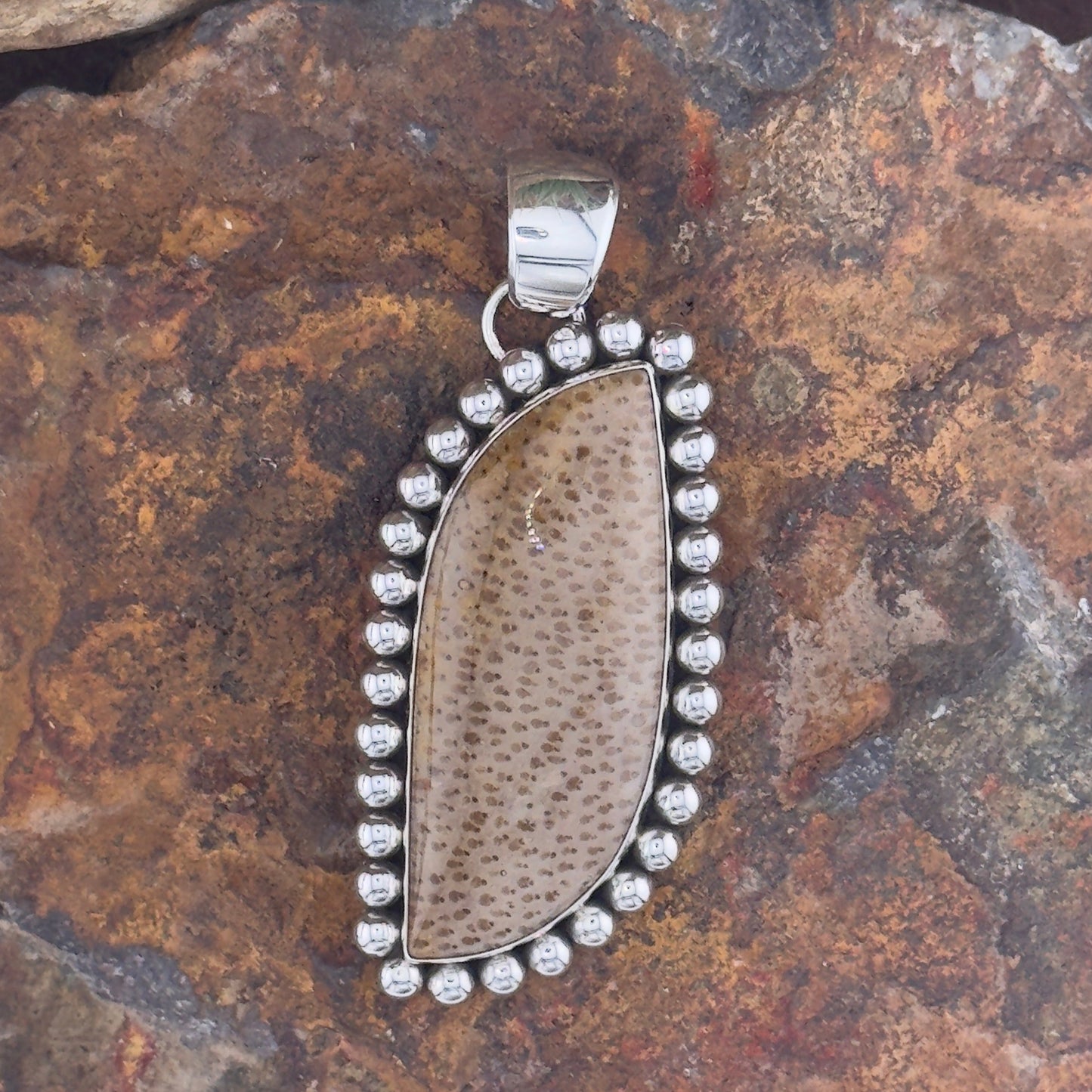 Palm Wood Pendant by Artie Yellowhorse