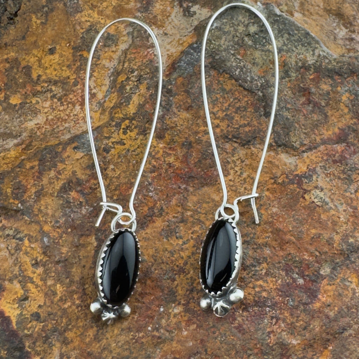 Black Onyx Earrings by Mary Tso
