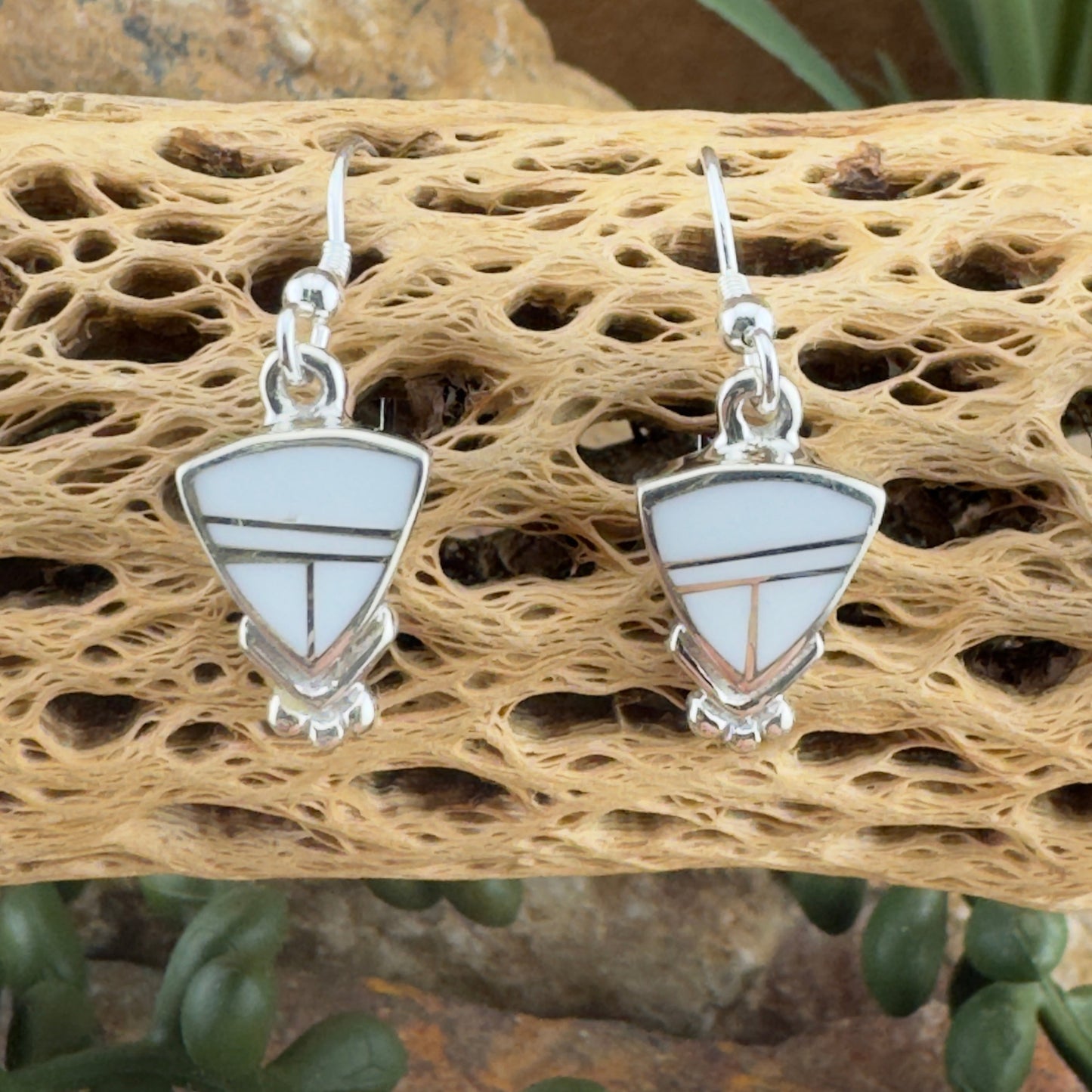 David Rosales Pristine Inlaid Sterling Silver Earrings