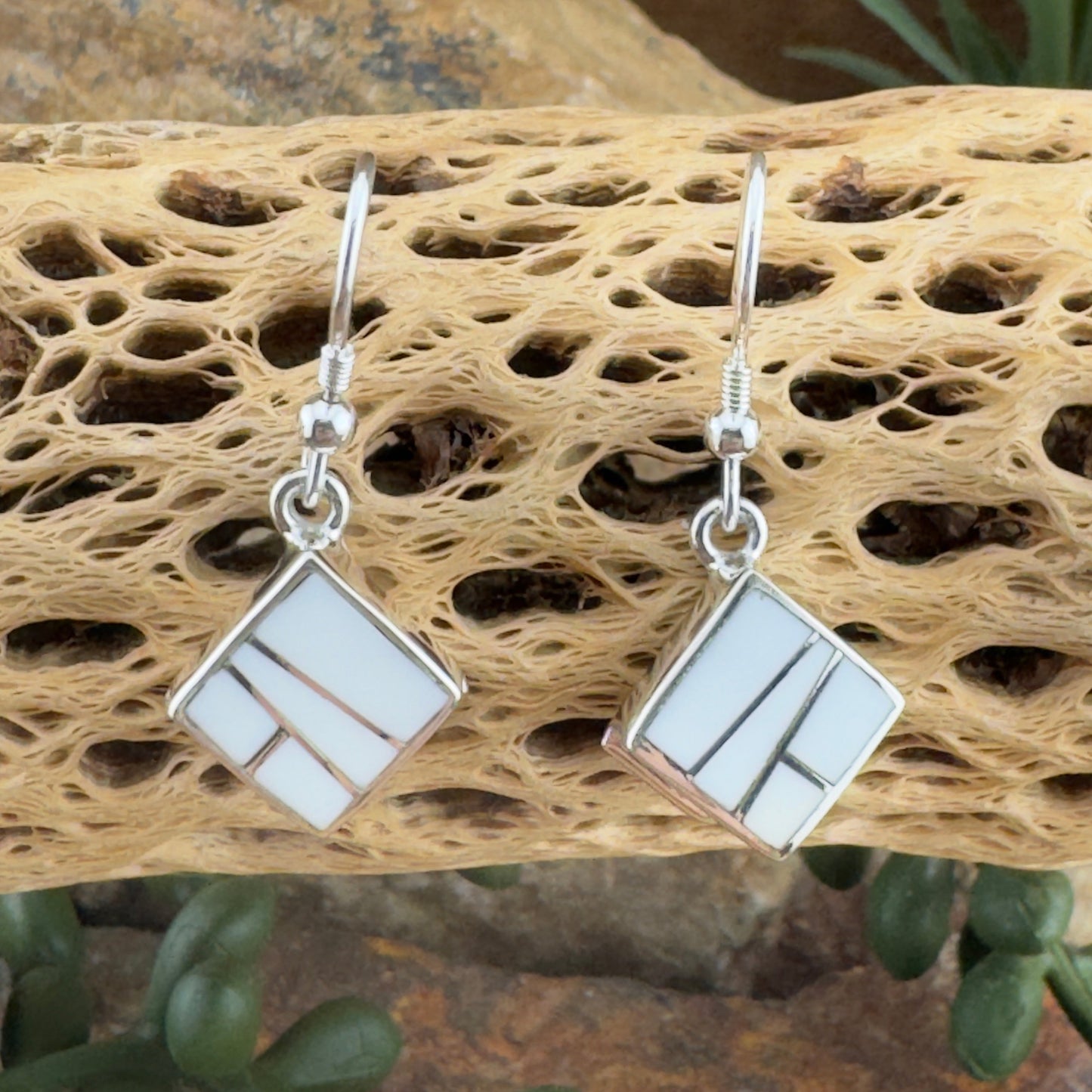 David Rosales Pristine Inlaid Sterling Silver Earrings