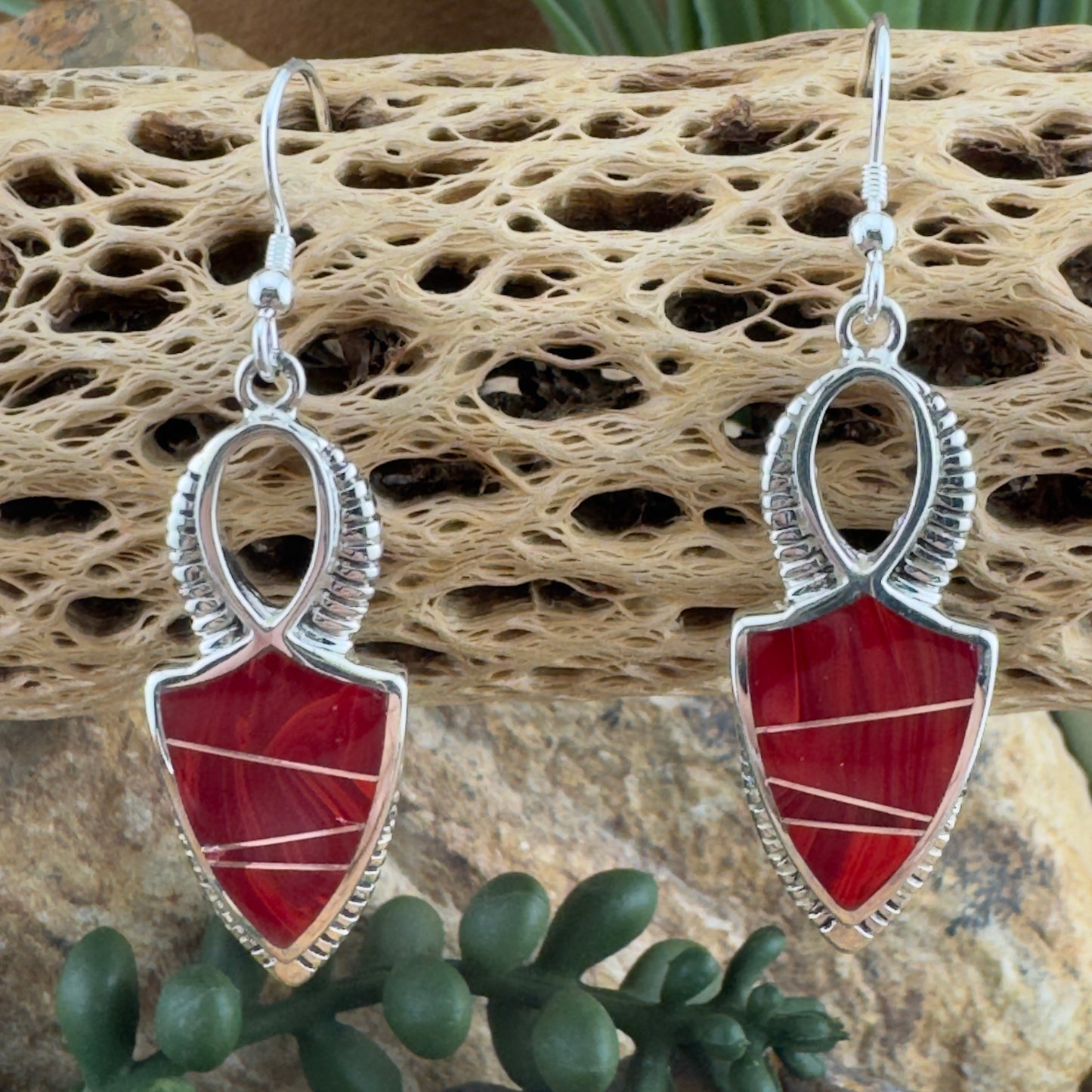 David Rosales Rosarita Inlaid Sterling Silver Earrings