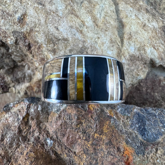 David Rosales Native Earth Inlaid Sterling Silver Ring