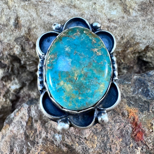 Royston Turquoise Ring - Size 7 1/2 Adj