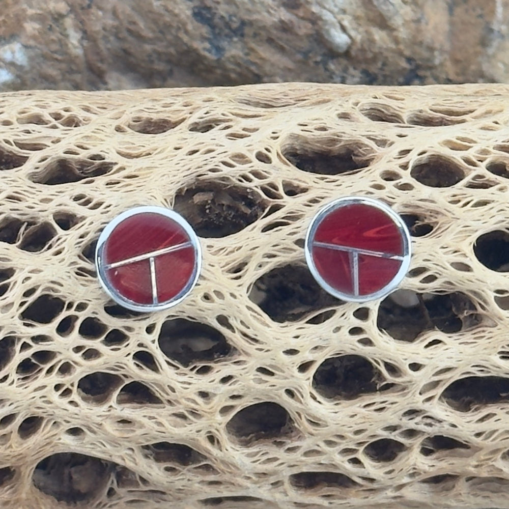 David Rosales Rosarita Inlaid Sterling Silver Earrings