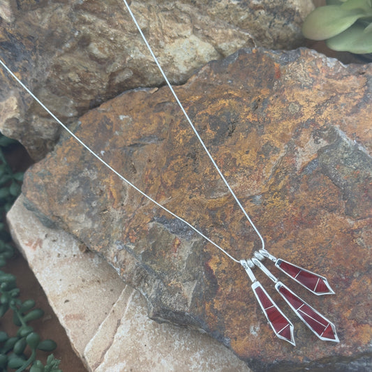 David Rosales Rosarita Inlaid Sterling Silver Necklace