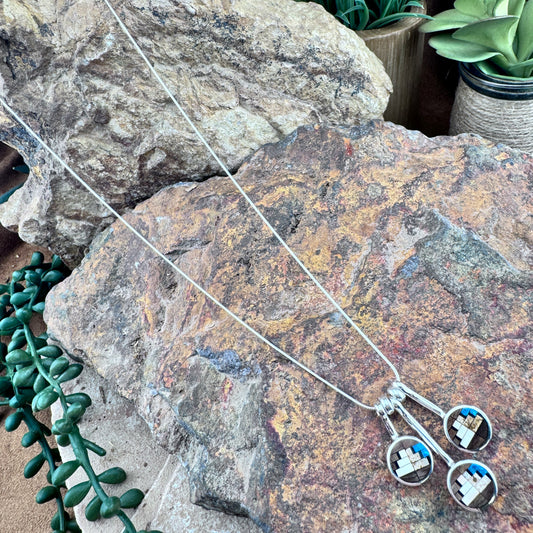 David Rosales Iron Spirit Inlaid Sterling Silver Necklace