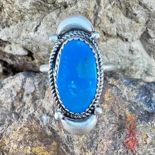 Ithaca Peak Turquoise Sterling Silver Ring by Mary Tso