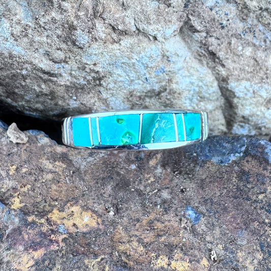 David Rosales Sonoran Gold Inlaid Sterling Silver Ring