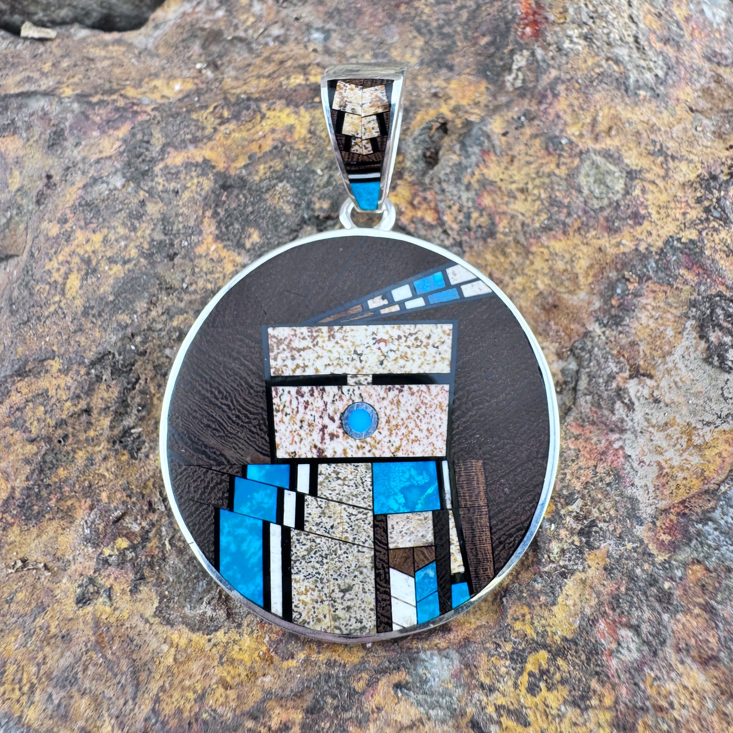 David Rosales Ironwood Sterling Silver Kachina Pendant