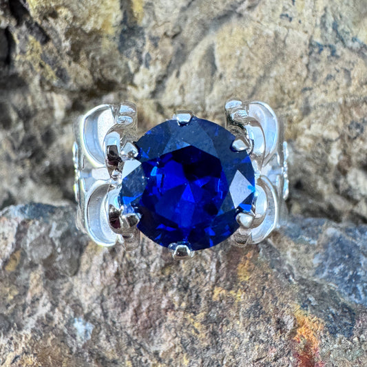 Sterling Silver County Imitation Sapphire Ring by David Rosales