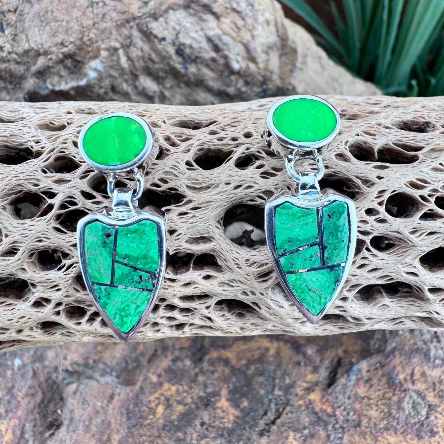 David Rosales Gaspiete Inlaid Sterling Silver Earrings