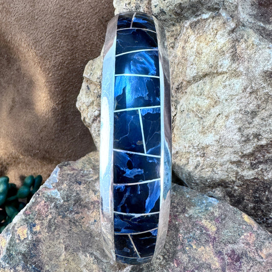 David Rosales Pietersite Inlaid Sterling Silver Bracelet