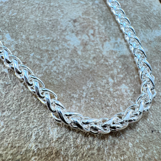 Single Strand Sterling Silver Link Chain Necklace by Artie Yellowhorse - Medium