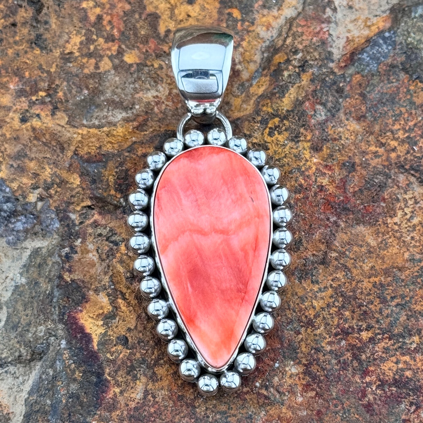 Spiny Oyster Sterling Silver Pendant by Artie Yellowhorse