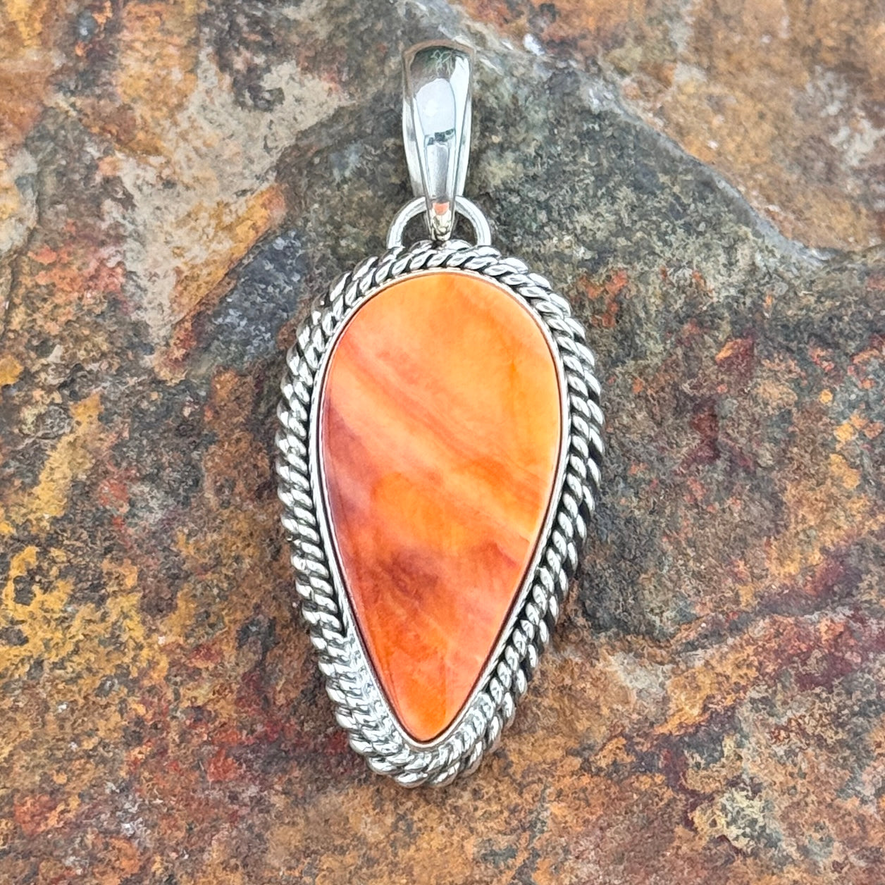 Spiny Oyster Sterling Silver Pendant by Artie Yellowhorse