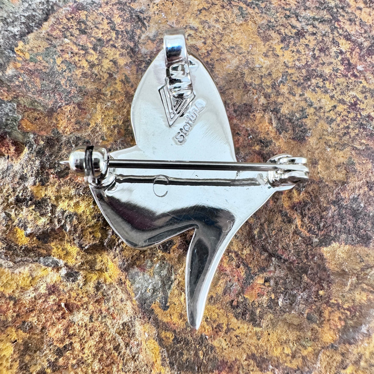 David Rosales Desert Fire Inlaid Sterling Silver Pendant