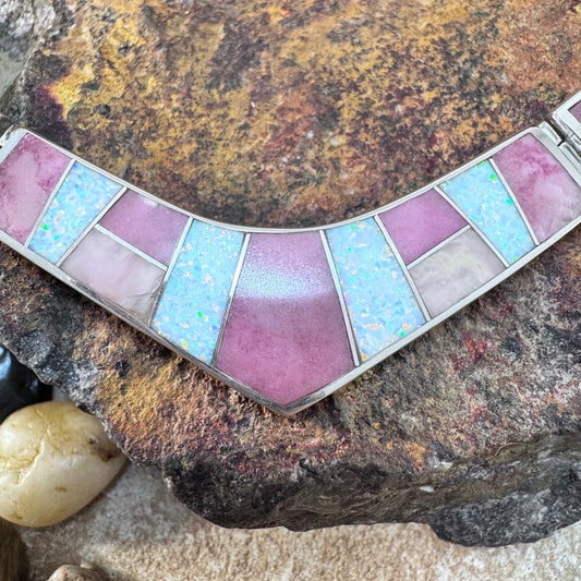 David Rosales Make Me Blush Inlaid Sterling Silver Necklace