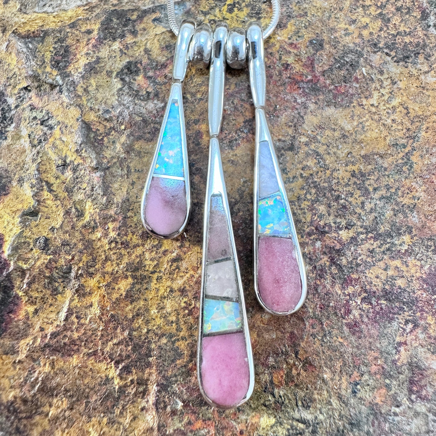 David Rosales Make Me Blush Inlaid Sterling Silver Necklace