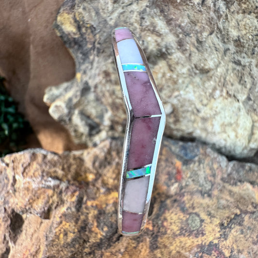 David Rosales Make Me Blush Inlaid Sterling Silver Bracelet