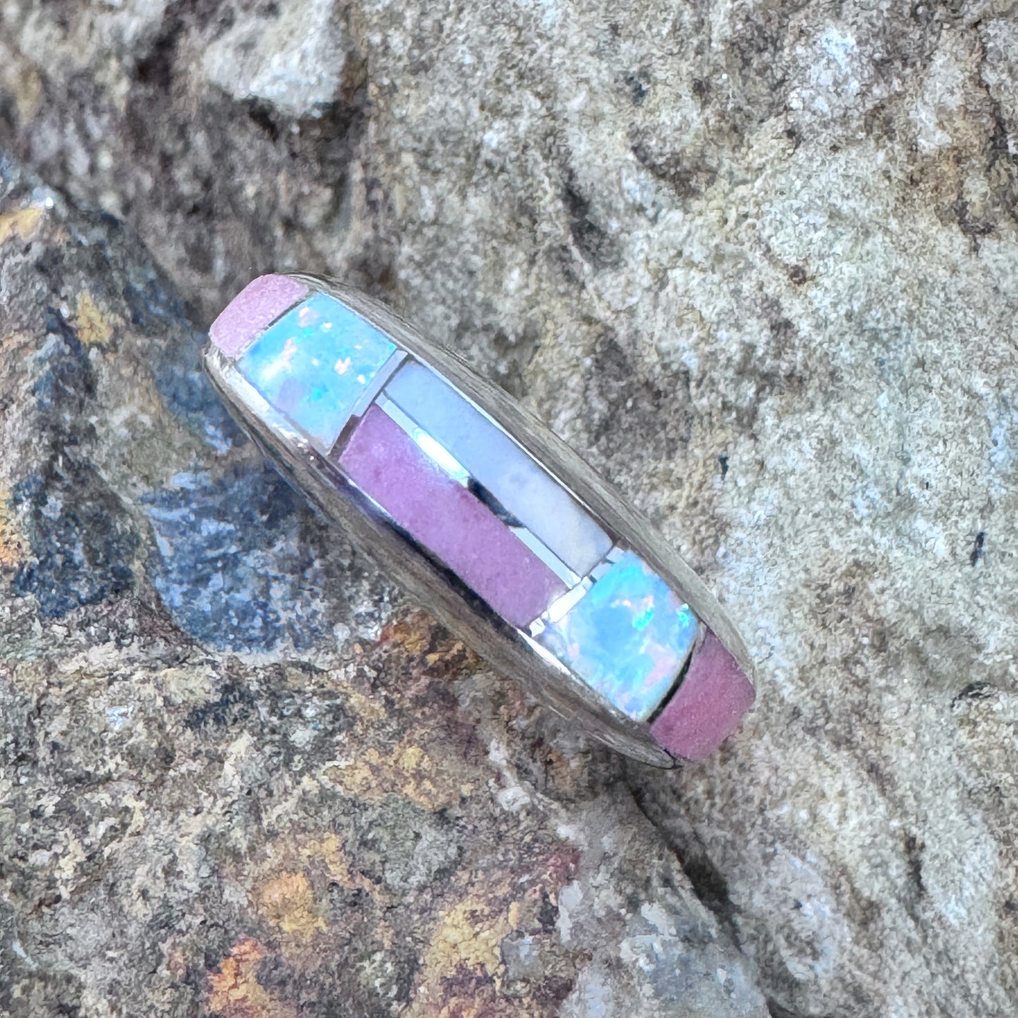 David Rosales Make Me Blush Inlaid Sterling Silver Ring