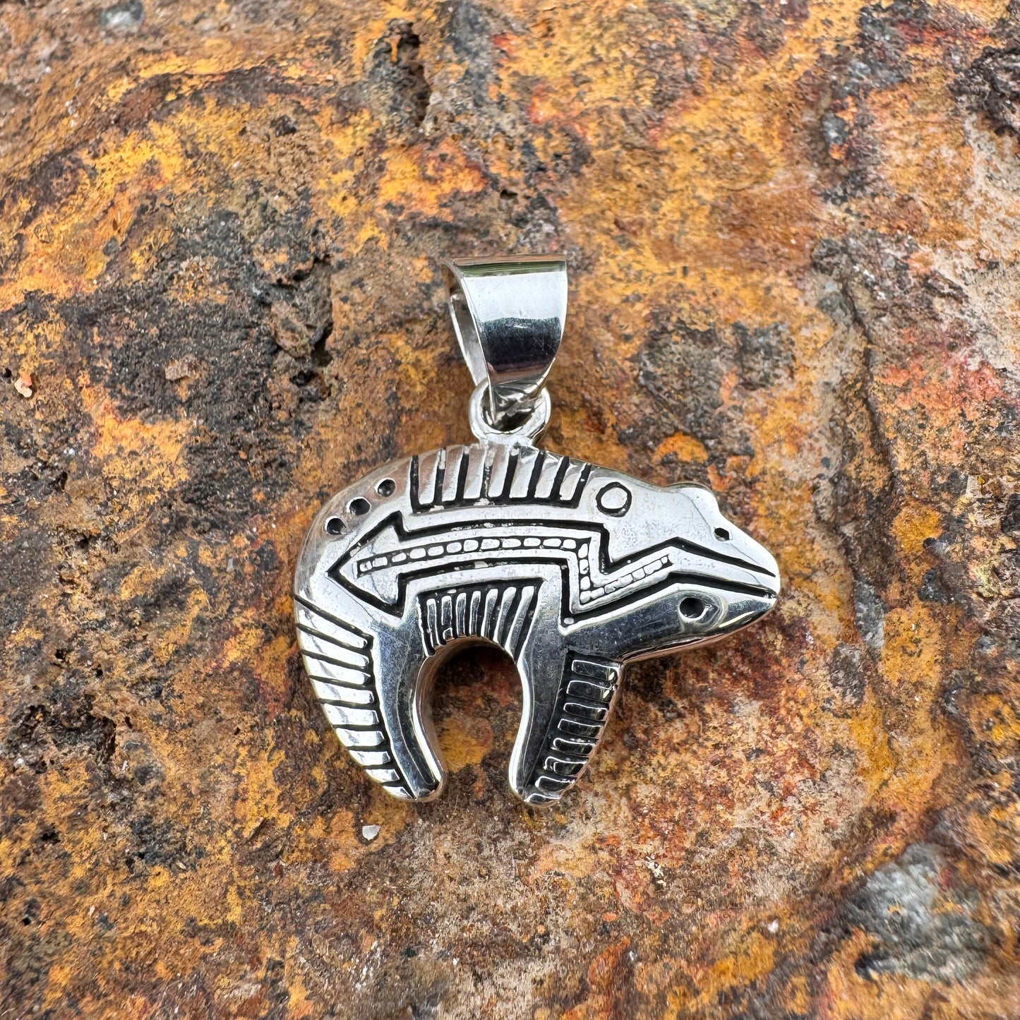 David Rosales Sterling Silver Pendant Bear