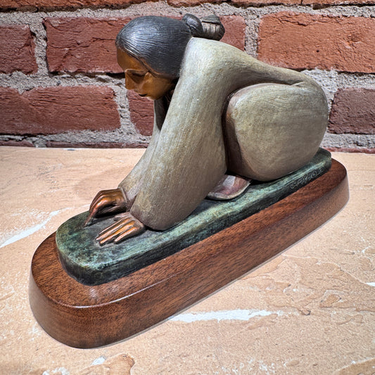 Piñon Harvest By Cliff Fragua, Jemez Pueblo, Native American Sculptor