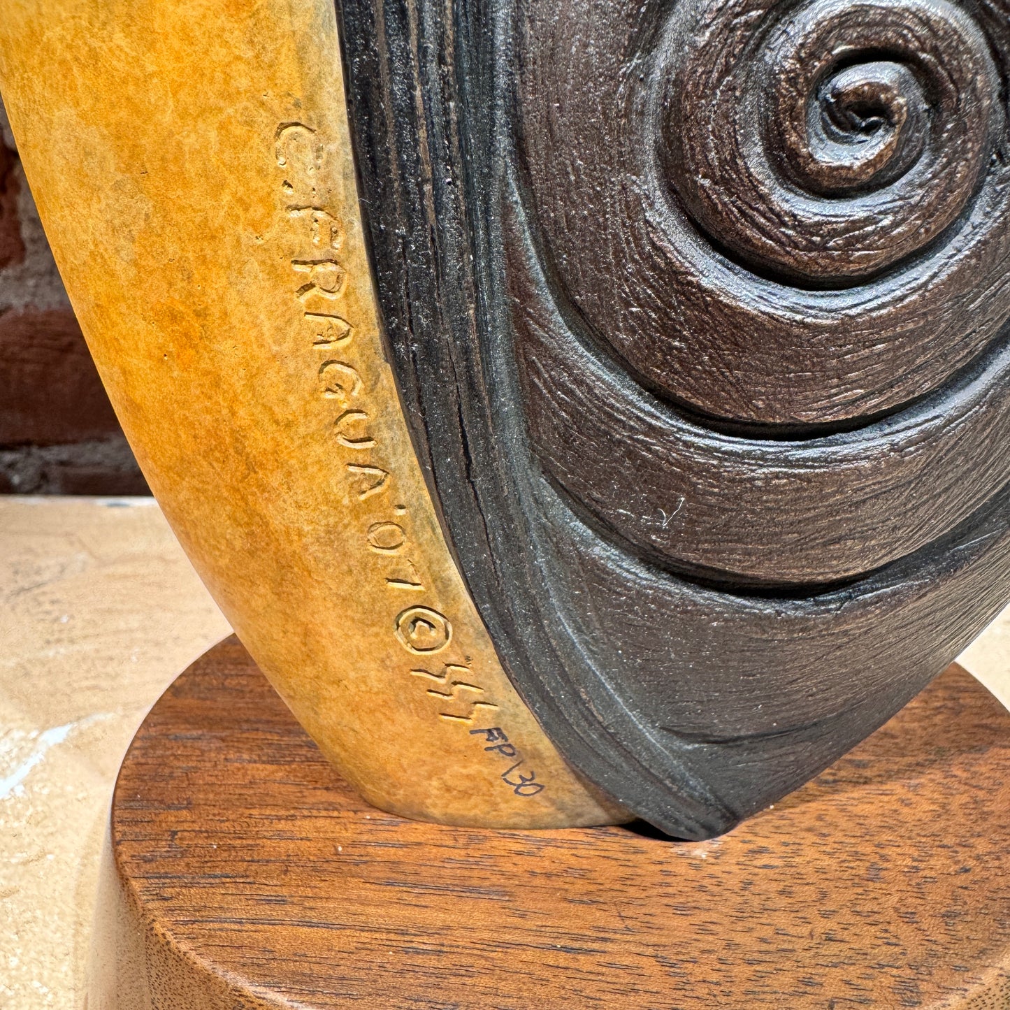 Heart of a Basketmaker By Cliff Fragua, Jemez Pueblo, Native American Sculptor