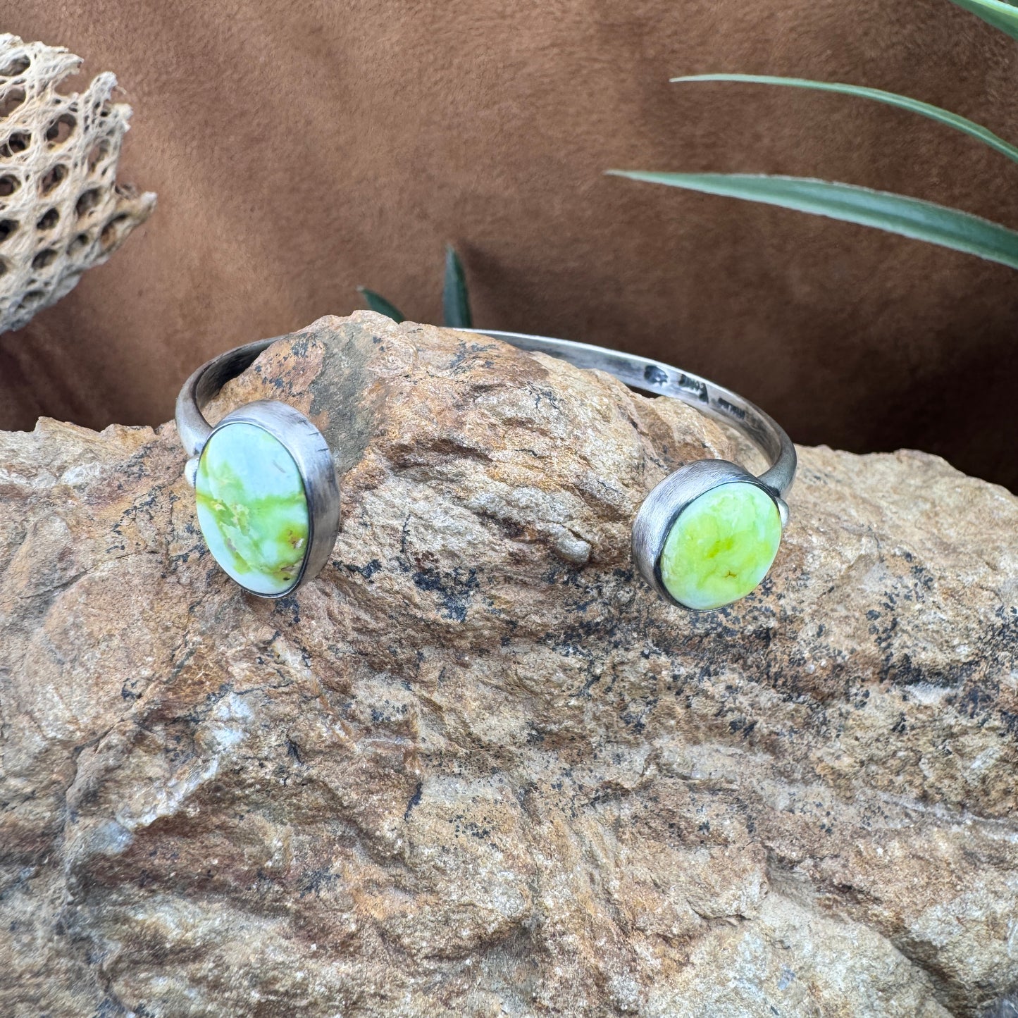 Palomino Variscite Sterling Silver Bracelet by Ray Coriz