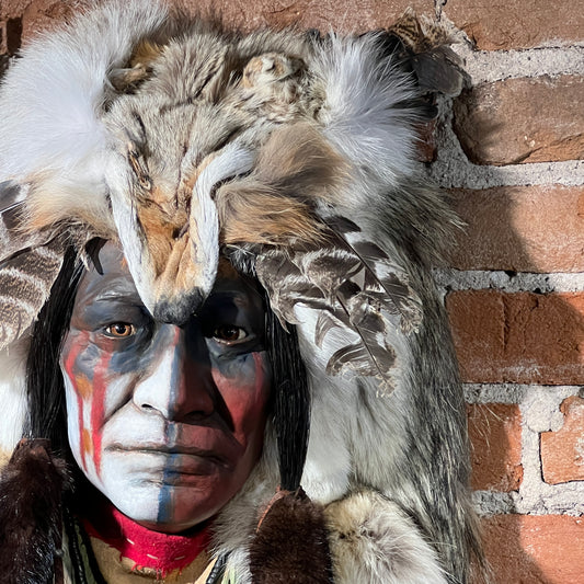 Dog Soldier VI Native American Style Spirit Mask by Cindy Jo Popejoy