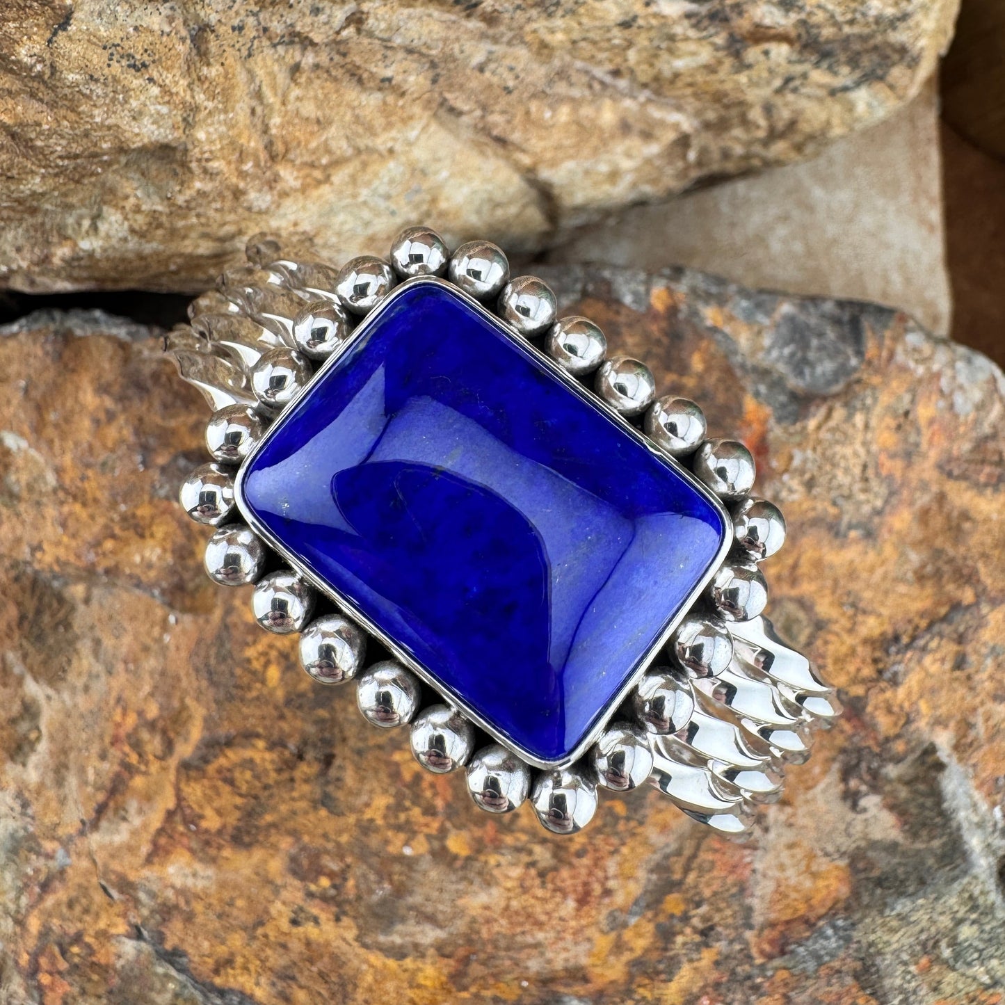 Lapis Sterling Silver Bracelet by Artie Yellowhorse