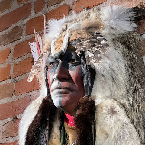 Dog Soldier VI Native American Style Spirit Mask by Cindy Jo Popejoy