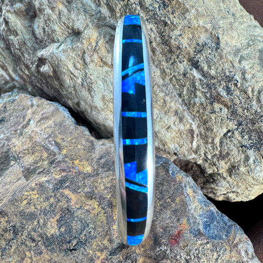 David Rosales Black Beauty Inlaid Sterling Silver Bracelet