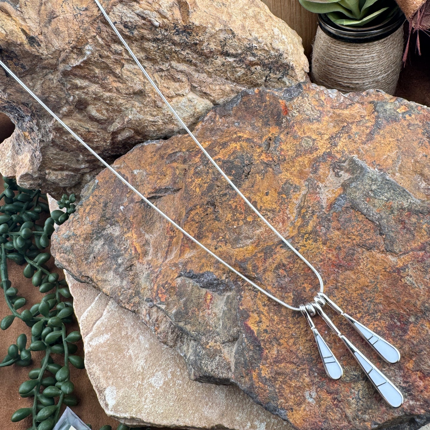 David Rosales Pristine Inlay Sterling Silver Necklace