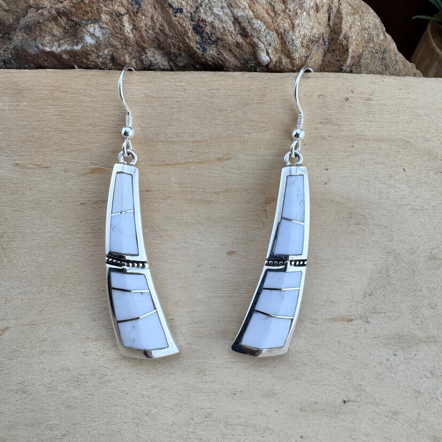 David Rosales Pristine Inlaid Sterling Silver Earrings