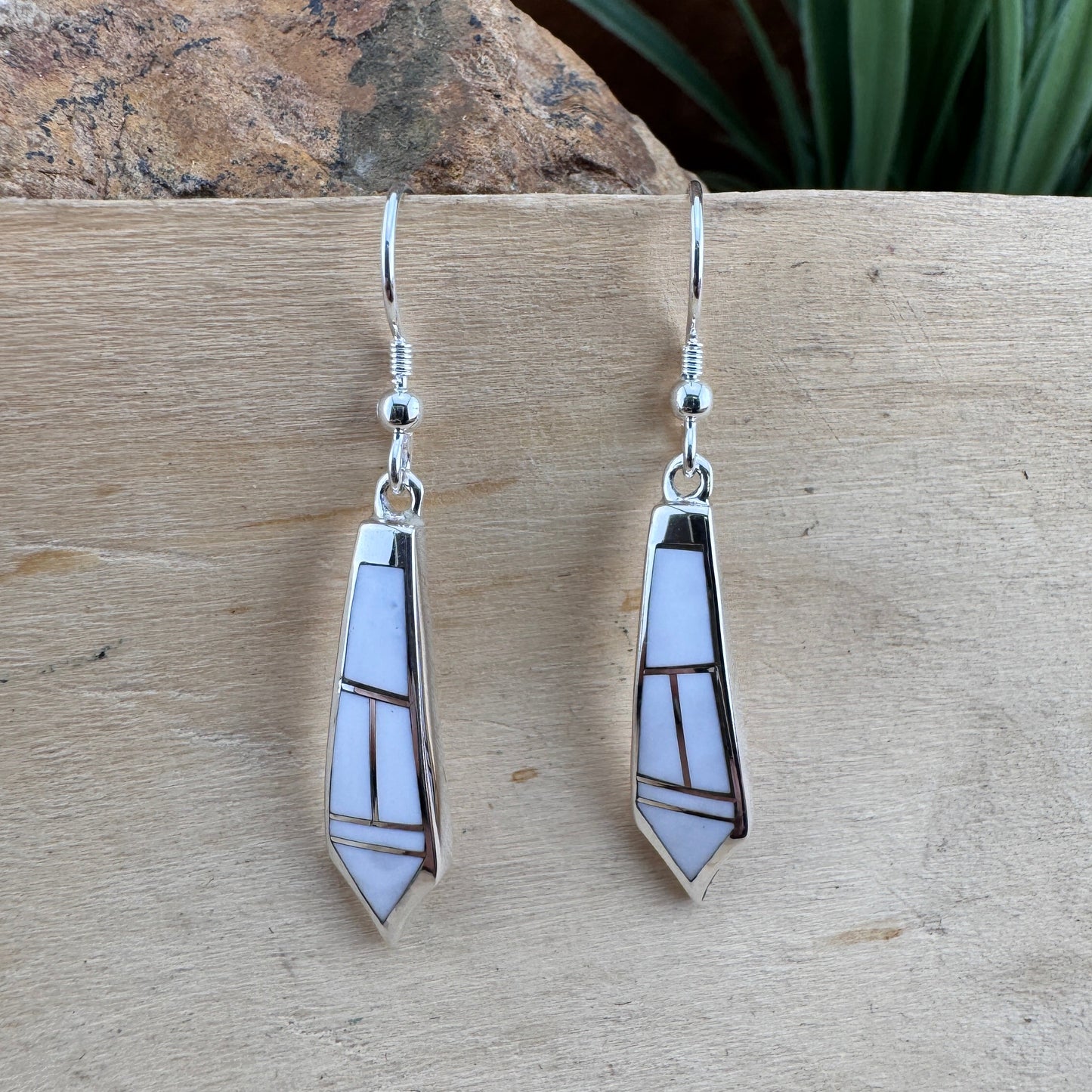 David Rosales Pristine Inlaid Sterling Silver Earrings