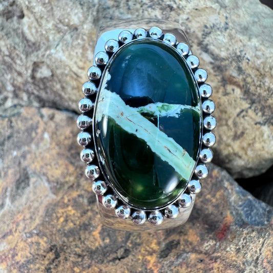 Chrome Chalcedony Cuff Bracelet by Artie Yellowhorse