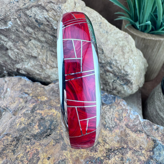 David Rosales Rosarita Inlaid Sterling Silver Bracelet