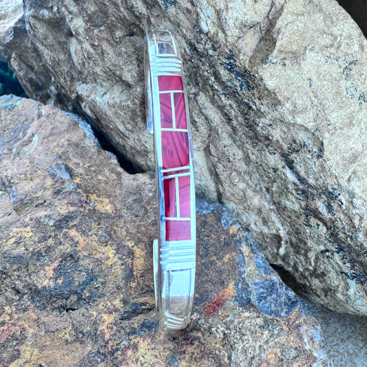 David Rosales Rosarita Inlaid Sterling Silver Bracelet