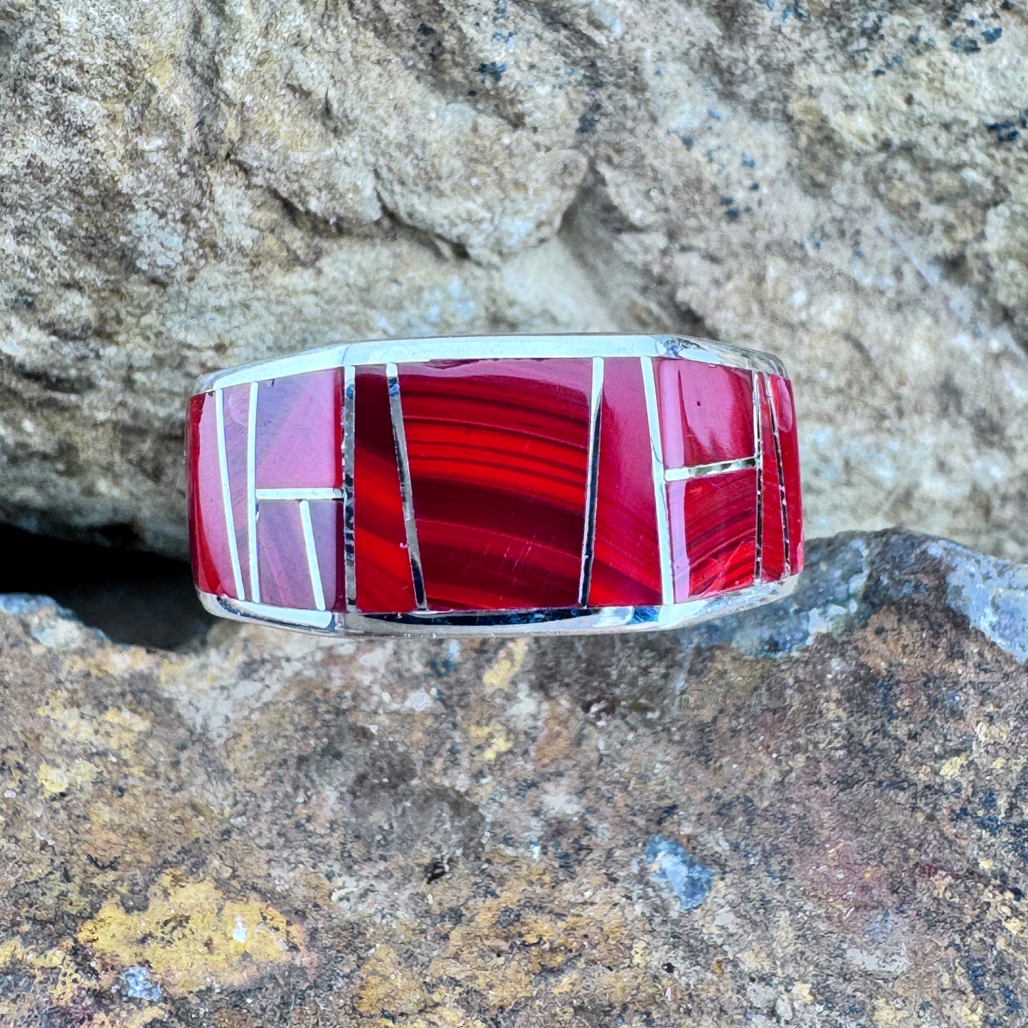 David Rosales Rosarita Inlaid Sterling Silver Ring