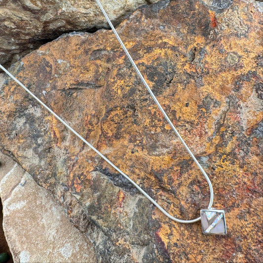 David Rosales Make Me Blush Inlaid Sterling Silver Necklace