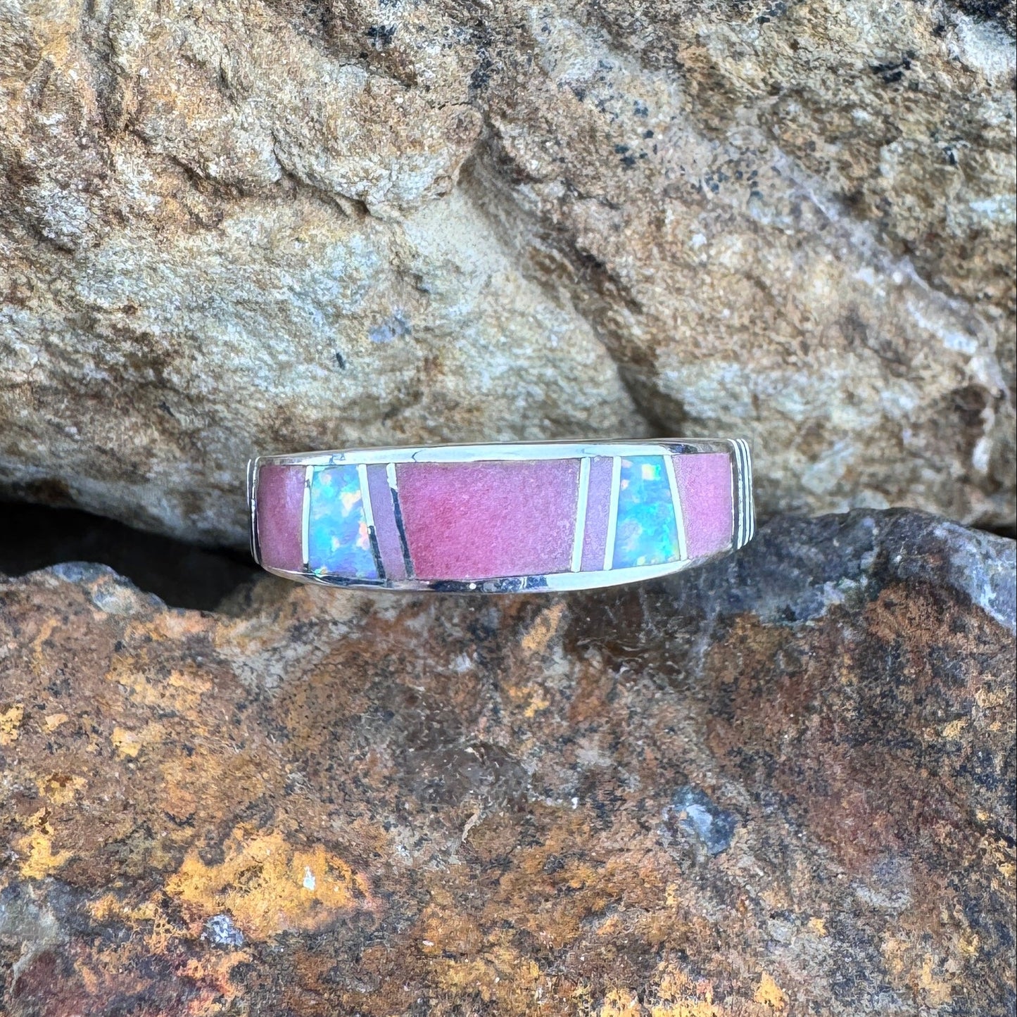 David Rosales Make Me Blush Inlaid Sterling Silver Ring