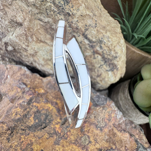 David Rosales Pristine Inlaid Sterling Silver Bracelet