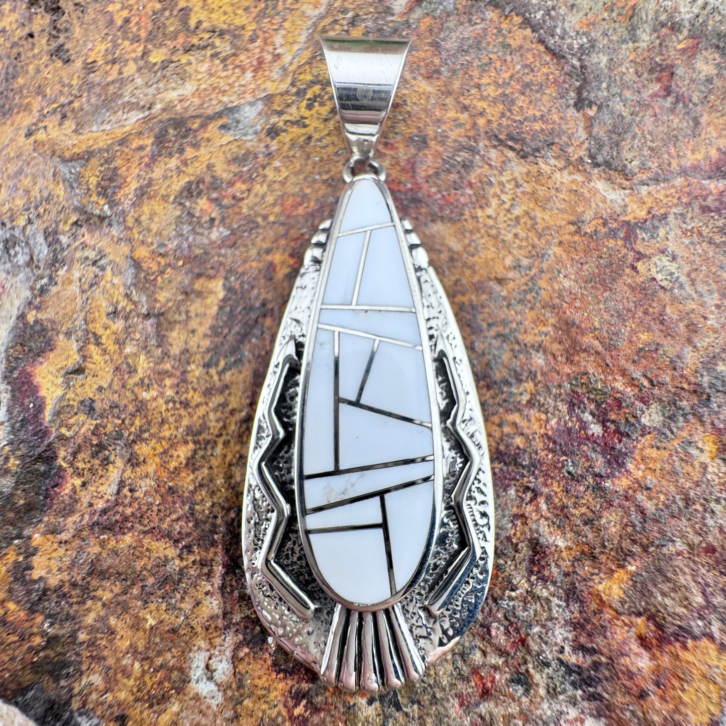 David Rosales Pristine Inlaid Sterling Silver Pendant