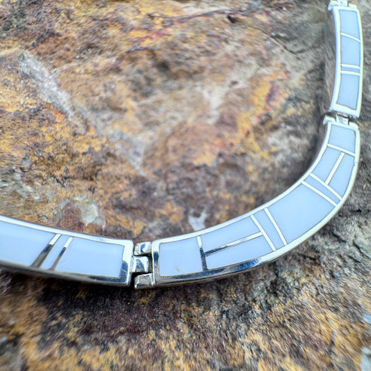 David Rosales Pristine Inlaid Sterling Silver Necklace