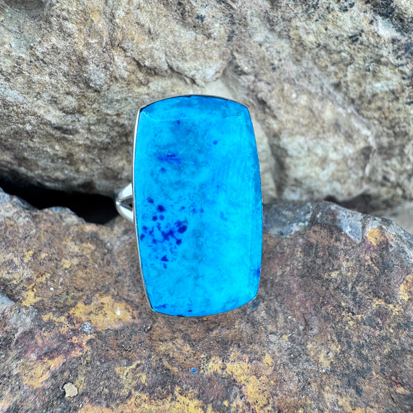 Shattuckite Sterling Silver Ring by Kathy Webster