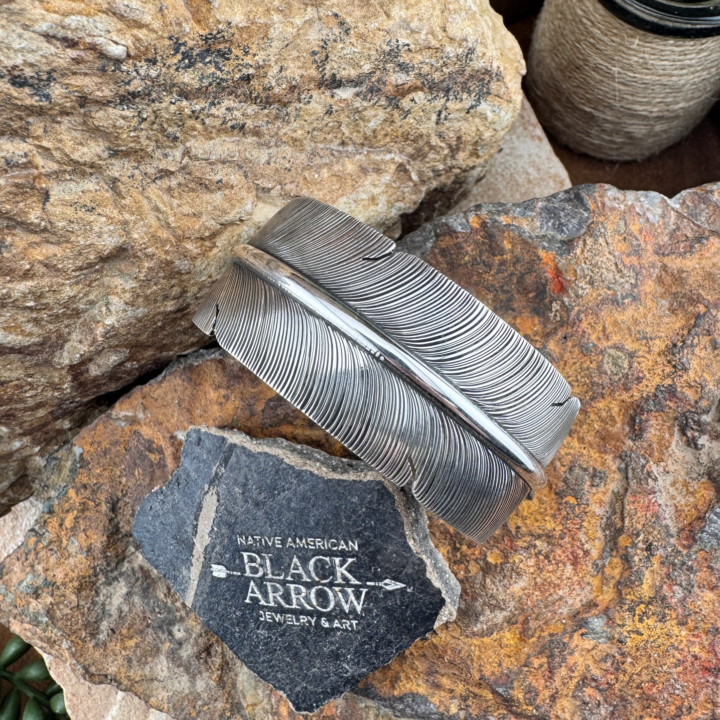 Sterling Silver Feather Cuff Bracelet by Angela Martin