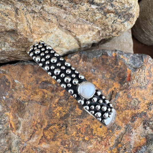 Million Drops Fresh Water Pearl Sterling Silver Cuff Bracelet by Ray Coriz