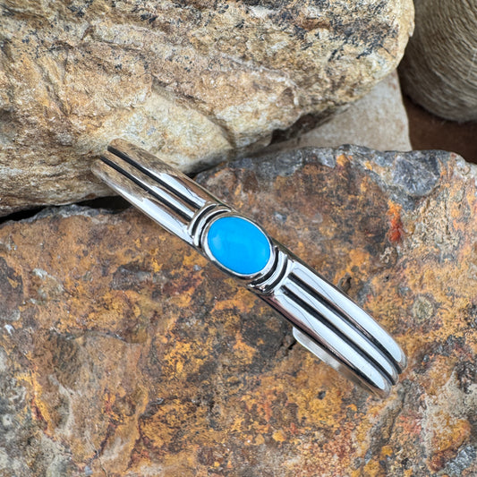 Sleeping Beauty Turquoise Shell Sterling Silver Bracelet Cuff by David Chee